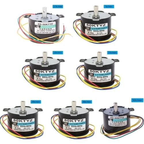 50KTYZ Permanent Magnet Synchronous Motor AC220V 2.5-50R/Min Low Speed Reducer Motors with Controllable Positive Negative Inver