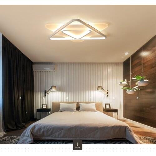 Led ceiling lapms geometric triangle creative bedroom living room fashion ultra-thin Indoor Lighting RC Dimmable Pendant light