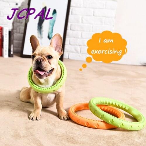 JCPAL Simple And Vogue Dog Training Collar Circular Ring Pet Toy For Dog Training Grind The Teeth Of Dogs With Fruit Flavour