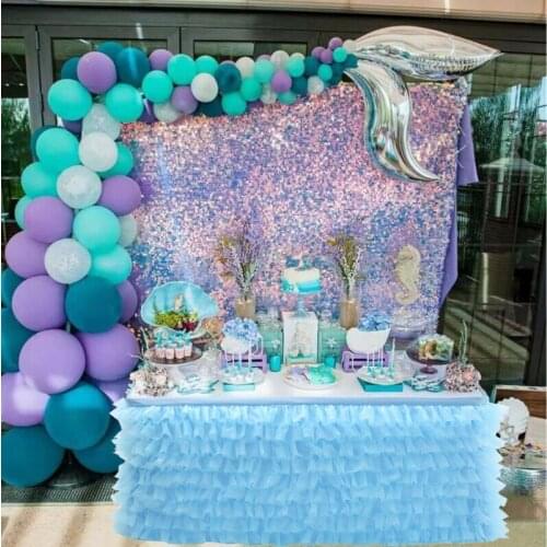 Party Birthday Decoration Tableware Wedding party tulle tutu table skirt baby shower xmas decor ( 185cmx77cm)