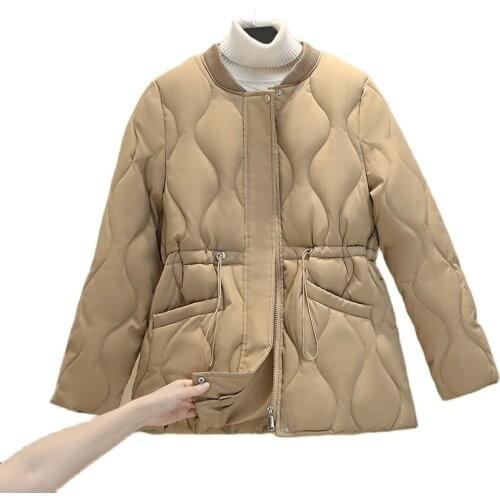 Stand Collar Autumn Winter Jacket Solid Zipper Pocket Plus Size Ladies Casual Coat Long Sleeve Outwear for Female 2021 Fashion