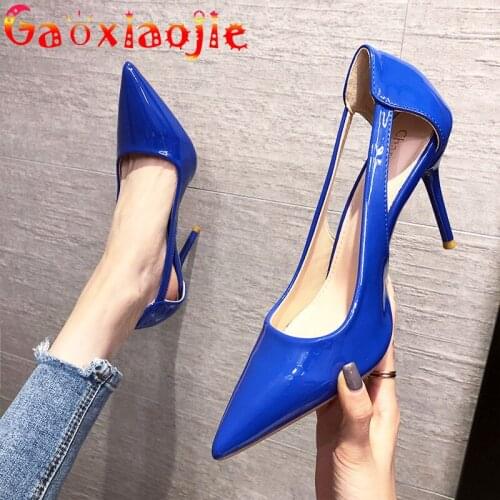 2021 Summer Super Sexy Hollow Out Women Pumps Fashion Pointed Pure Colour Party Stilettos 9CM Concise Office High Heels Shoes