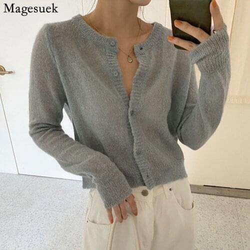 2021 Autumn Knitted Sweater Coat New Korean Cardigan Summer Sunscreen Shirt Women Air-conditioning Shirt Sweater Thin Coat 15732