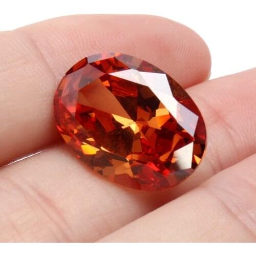 18.38CT Unheated Champagne Sapphire Diamond 13x18MM Oval Cut Bare Gem Diamond Jewelry Wedding Decoration Crafts