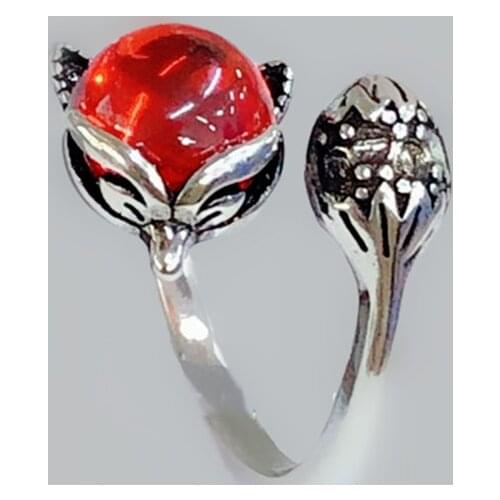 2020 Free Shipping Sexy Fox Red Stones Adjustable Rings Birthday Gift For Girlfriend Women Accessories Vintage Ring