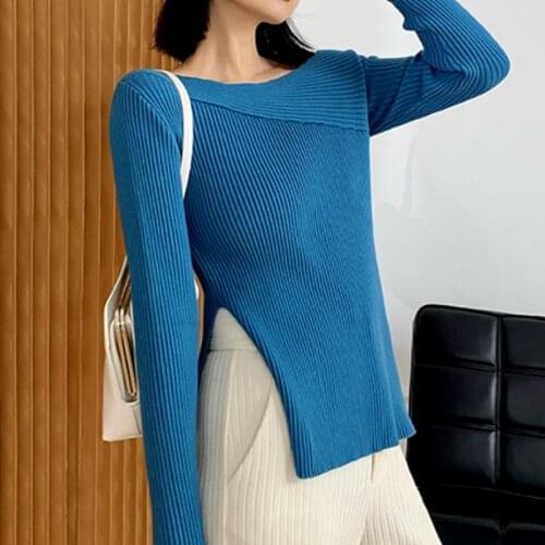 2021 Fashion Sweater Women New Autumn and Winter Clothes Knitted Pullover Slim Long Sleeve Bottoming Shirt Women Elegant 16326