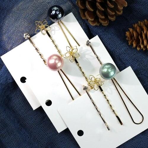 3pcs/Lot Pearl Rhinestone Hairpins For Girls Women Barrette Metal Hair Clips Side Clip Sweet Hairpins Barrettes Accessories Set