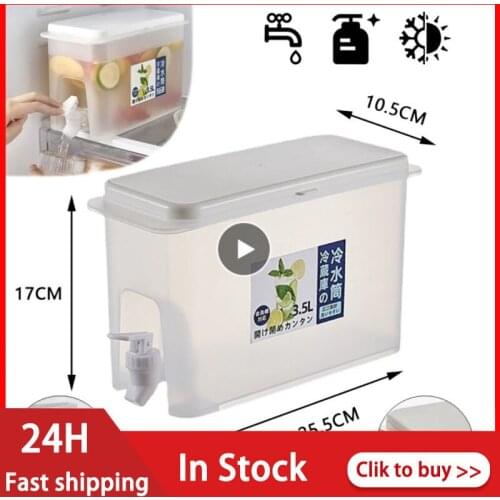 3500ml Water Jug With Faucet Lemon Juice Jug Kitchen Drinkware Kettle Pot Cold Water Bottle Container Heat Resistant Pitcher