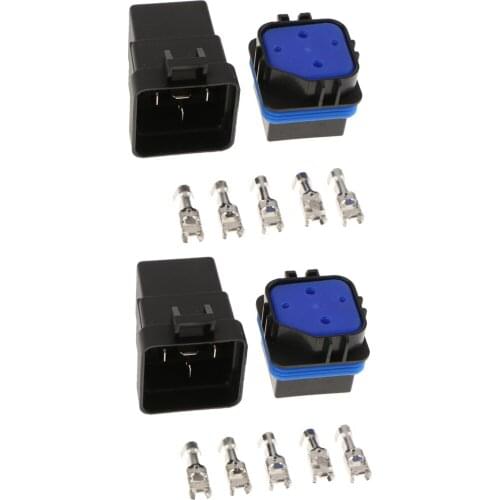 4Pcs 12V 40A 4PINS Relay Wiring Inside the Waterproof Socket with Terminals