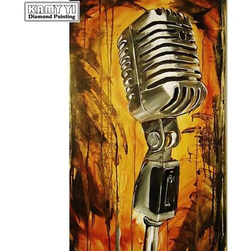 5D DIY Diamond embroidery Cross stitch Microphone Full Square/Round Diamond mosaic Diamond painting decoration HYY