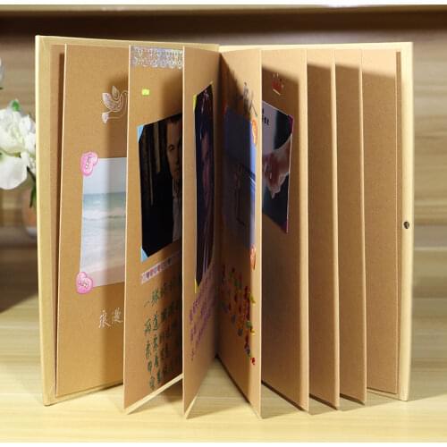 Creative Handmade DIY Adhesive Accordion Album A4 Integrated Corner Stickers Couple Album Photo Album Folding