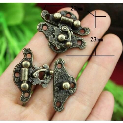 Freeshipping 50pcs/lot 28 * 23mm Special Small Box Packing Buckle Antique Wooden Gift Lock Alloy