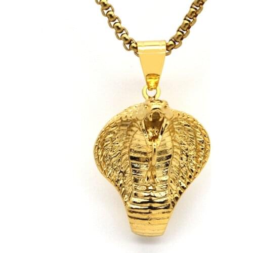 Punk Animal Necklace Male Gold Color Stainless Steel Cobra Snake Pendant Chains For Women/Men Fashion Jewelry Gifts