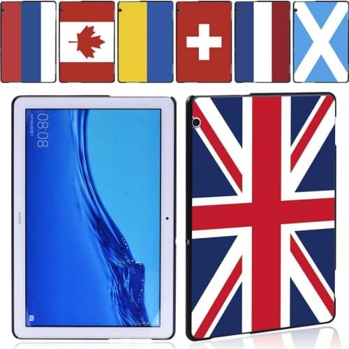 Case for Huawei MediaPad T5 10 10.1 Inch Tablet PC Plastic National Flag Series Pattern Slim Protective Shell