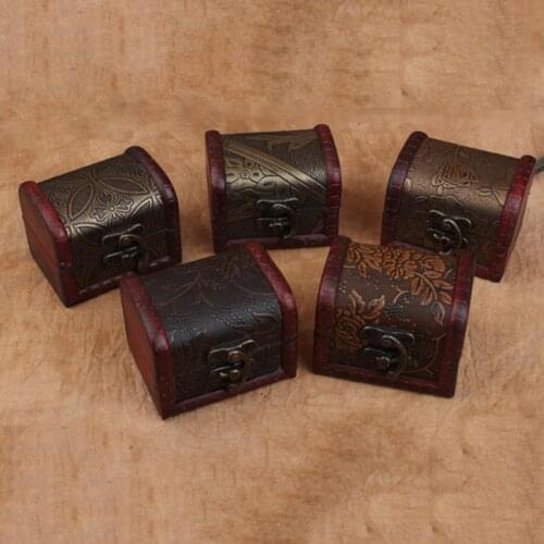 Wooden Storage Box Vintage Style Jewelry Box Wedding Candy Box With Random Pattern #BW