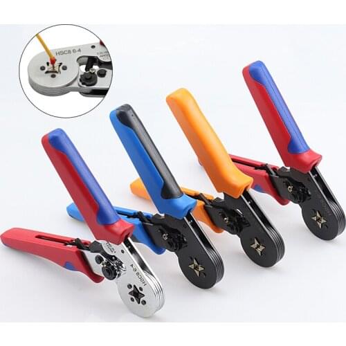 HSC8 6-4A Ferrule Crimping Pliers 0.25-10MM² Wire Crimper Tools Cold Terminal Insulation Crimping Pliers Set With 1200 Terminals