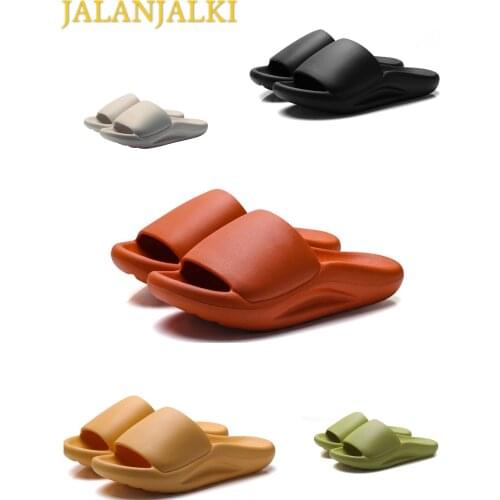JALANJALKI Flexible Men Slippers Indoor Non-slip Women Slippers Candy Color Couple Shoes Light Weight Sandals EVA Men Flip-flops