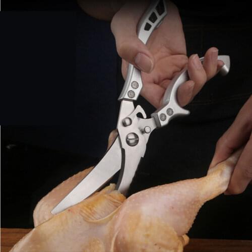 Kitchen Powerful Chicken Bone Scissors Chicken Duck Fish Cutter Shears Stainless Steel Scissors Scale Clean Cook Scissors Knife