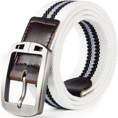 Fashion Men and Women Four Seasons for Multi Style Mixed Color Metal Buckle Canvas Leisure Pin Buckle Belt