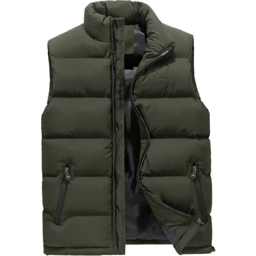 Men Vest Autumn Winter Down Cotton Waist Coat Parka Sleeveless Jacket Chalecos Para Parkas Hombre JCMJ0001 YY1505