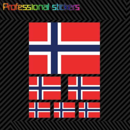 6 Pcs Assorted Norwegian Flag Sticker Set Die Cut Decal Norway NOR NO Stickers for Car, RV, Laptops, Motorcycles
