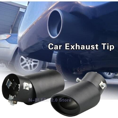 13.3x6.3cm Stainless Steel Car Exhaust Tailpipe Tips Muffler Single Outlet Universal Car Exhaust Tip End Pipes for 1.5L-2.2L