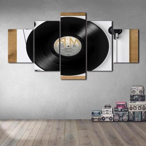 Wall Art HD Printing 5 Pieces Music Record Canvas Painting Modular Framework Posters Pictures Home Decoration Modern Living Room