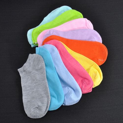 10Pairs Lot Fashion Candy Colored Sock Women Cotton Ankle Sock Funny Cute Boat Socks Casual Lady Girl Sokken Mujer