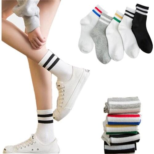 New Fashion Classic 6 Color Women Cotton Stripe Socks Female Short Ankle Socks Retro Casual Soft Comfortable Harajuku Socks