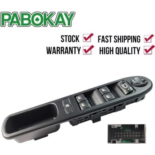 New Window lifer switch drivers side 6490.EH 6554.QF 6554.QG Fits Peugeot 207 Citroen 96642444XT