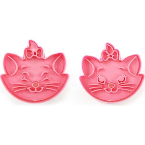 Cat Cookie Cutter Plastic Biscuit Cut Mold Baking Fruit Cut Cake Mold Embossing Printing Die