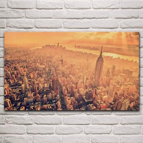 Unique coloring new york cityscape living room decoration home wall art decor fabric posters KM113