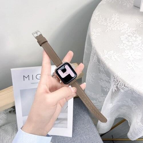 Manufacturer wrist band genuine leather loop strap for iwatch 6 se/5/4/3/2/1 for Apple watch band 38mm 40mm 44mm 40mm