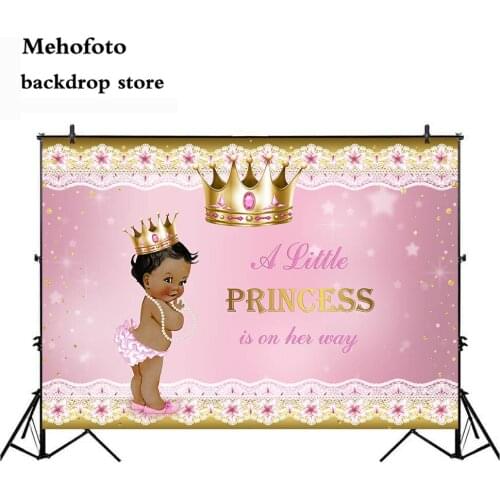 Princess baby shower party decoration banner newborn crown royal photo background Studio pink backdrops for photography