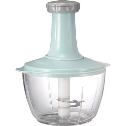 Press Mixer 3 Cutter Head Removable Round Handle Transparent Container Kitchen Tools