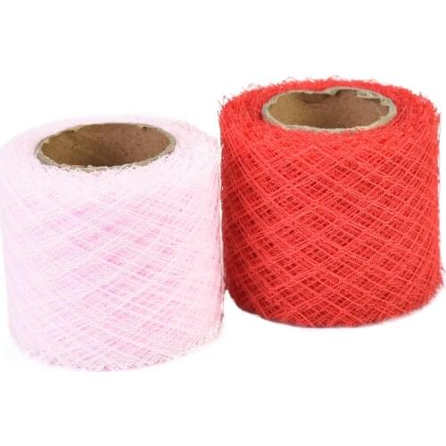 HSDRibbon 60MM grid printed Pattern organza Mesh Fabric Ribbon