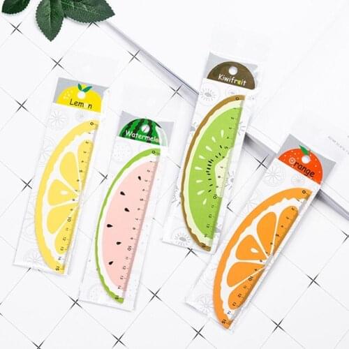 Cute Cartoon Watermelon Orange Lemon Kiwi Plastic Ruler Students Stationery