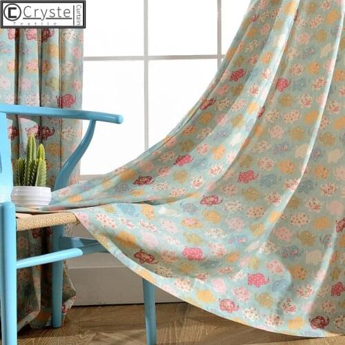 Modern Printed Curtains for Living DiningRoom Bedrooms Childrens Room Window Curtain Polyester Tulle Customization Drapes