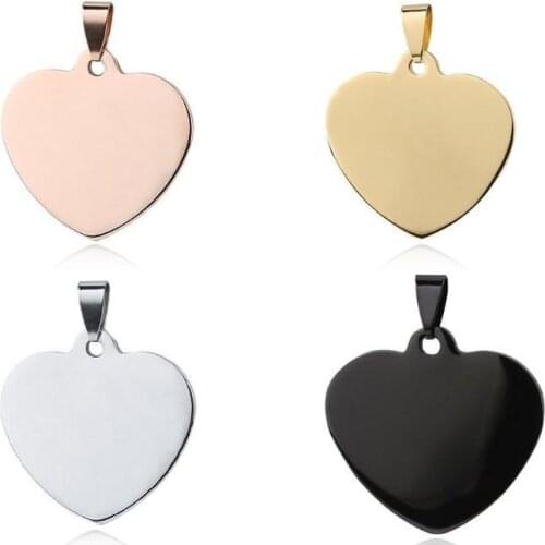 Heart Shaped Pet Tag Pendant Charm Dog Name Address Tags Engraved Pet Jewelry Accessories 2 Sizes SN2899