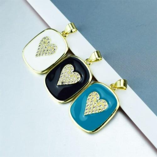 Women Necklace Gold Color Fashion Charm Square Heart-shaped Zircon Necklace Jewelry Banquet Wedding Birthday Gift for Girlfriend