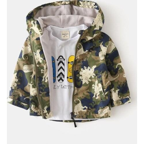 Winter Boys Clothes Boys Jackets Casual Crewneck Cartoon Dinosaur Hoodies