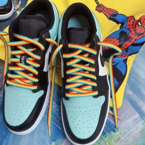 1Pair Creative Casual Shoelaces Rainbow Sneaker Shoes Laces Bootlaces Fashion Shoes Rope Colorful Shoe Accessories Lace Unisex