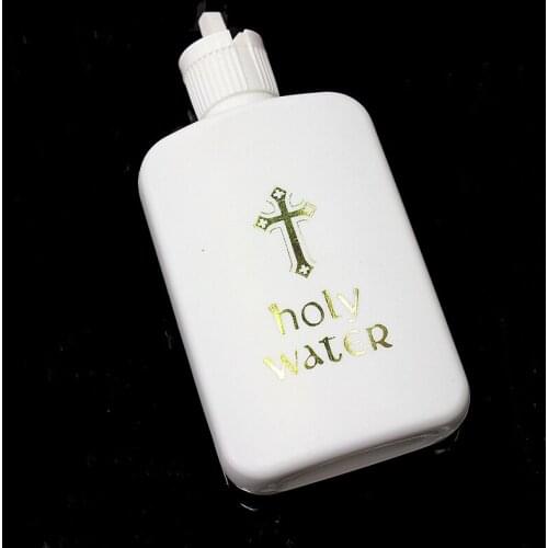 100pcs Holy Water Bottle 100ML Religious Articles Bottles Easter Plastic Bottle with Cross for Holy Water
