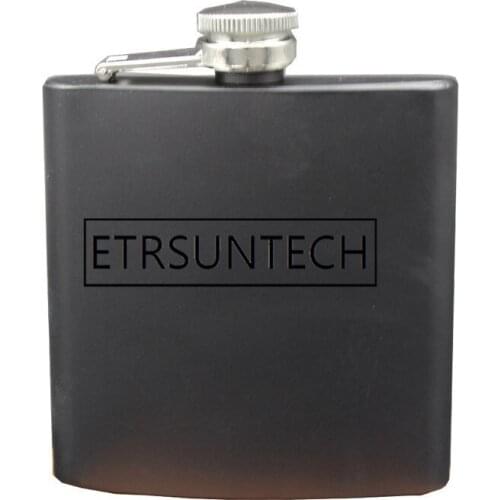 100pcs Classic Gentleman Matte Black Color 6 oz Stainless Steel Hip Flask Drinkware Liquor Whiskey Alcohol Bottle Gifts