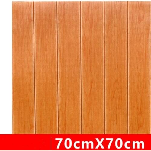 3D Wooden Wall Sticker Wallpaper Wood Foam Waterproof Wall Cover Wallpaper For DIY Kids Living Room Home TV Background Decor