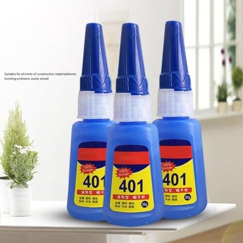 401 Super Glue w/ Dual Safety Lid/Pin Point Nozzle/Clog-free Pin 20g Instant Adhesive For Home Accessories Repair