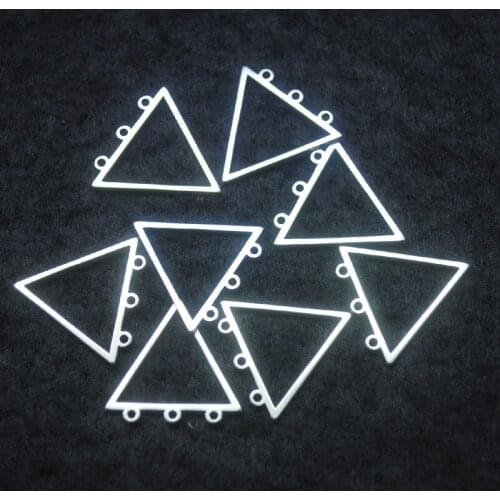 50PCS Womens Bracelets Making Accessories 304 Stainless Steel Pendants Size 20X20MM With 3 Holes Free Shipping