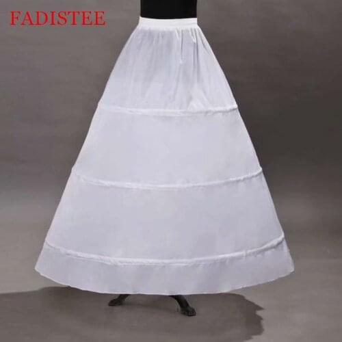 White Three Hoops Petticoat Underskirt For Ball Gown Wedding Dress Underwear Crinoline Wedding Accessories