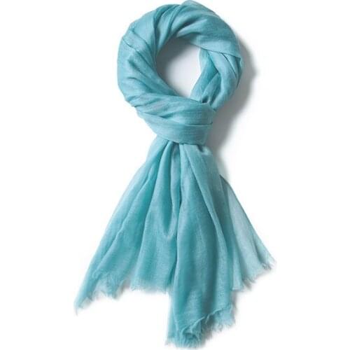 Large size 100%ring cashmere thin knit women solid scarfs shawl pashmina 100x230cm