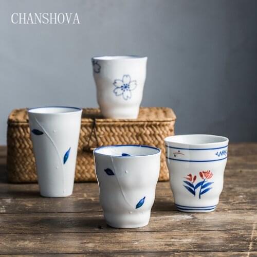 CHANSHOVA 160/200 ml Modern simplicity Handpainted Under Glazed Ceramic Teacup China Porcelain Small and Large Coffee mug H365